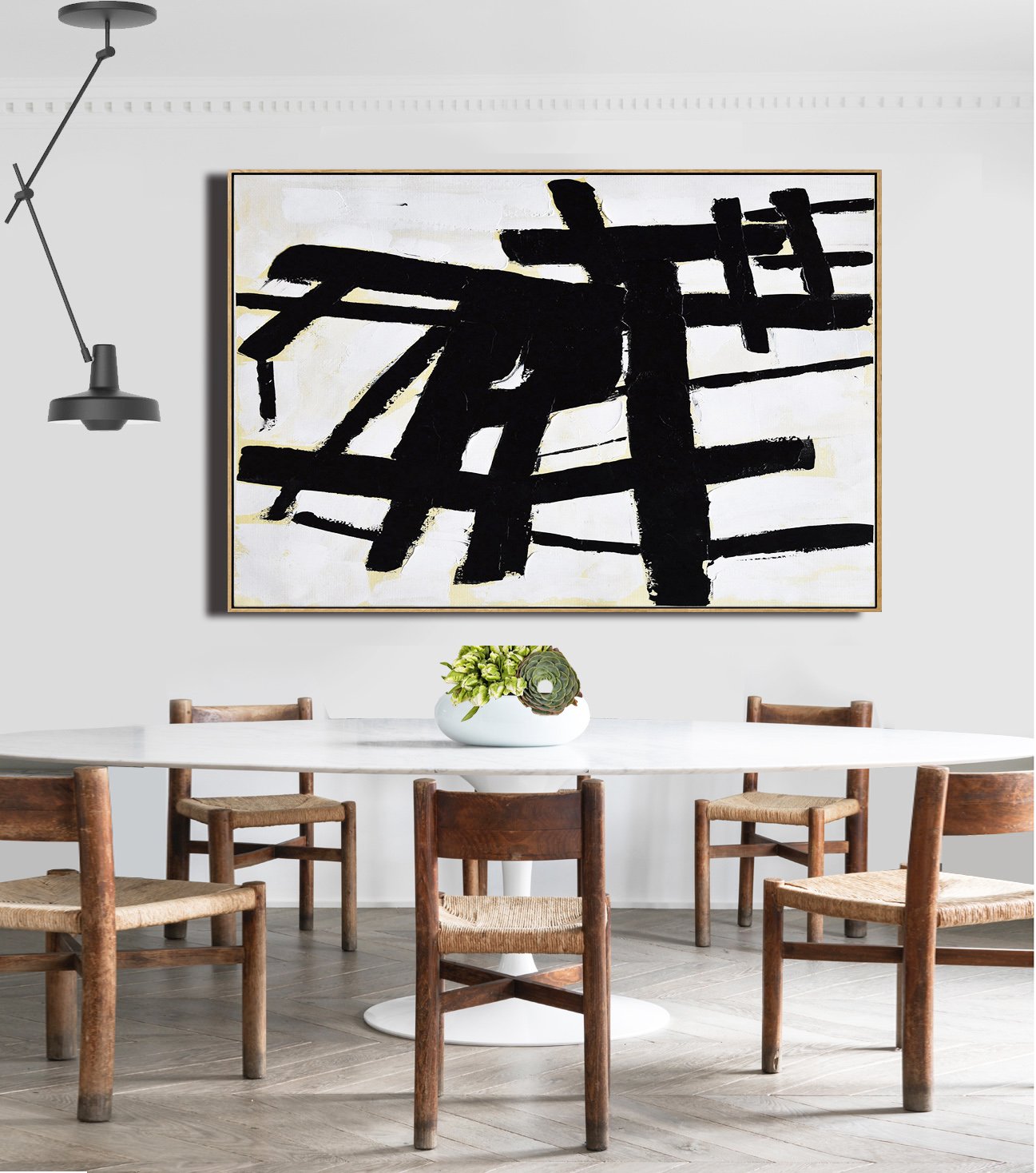 Horizontal Palette Knife Minimalist Art #C22Z